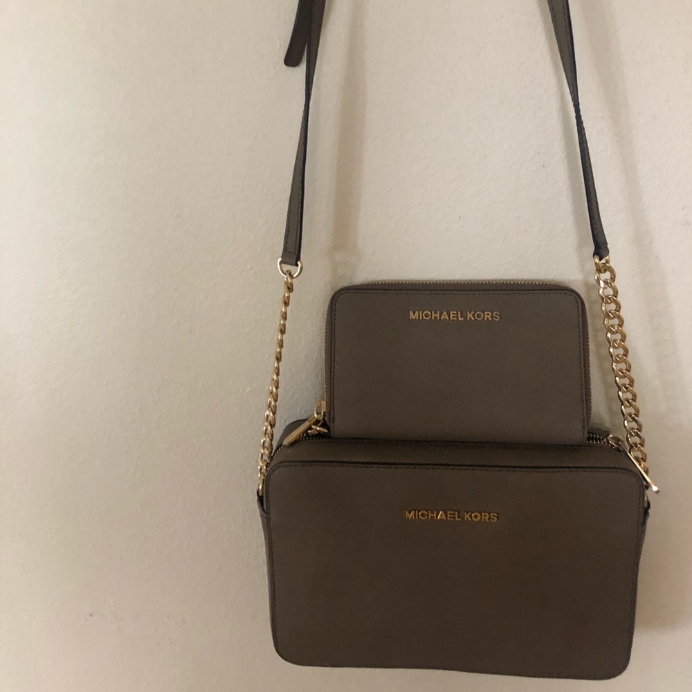 Michael Kors wallet and travel cross body set